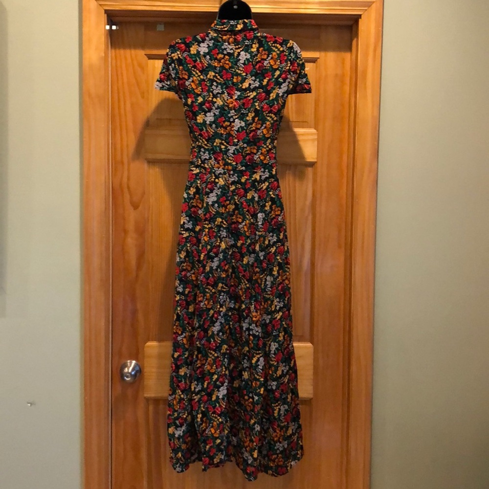 NEW Zara Floral Printed Long Maxi Shirt Dress - Picture 8 of 9